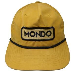 Mondo Snapback 5 Panel Cap Yellow One Size Adjustable Embroidered Rope You Know